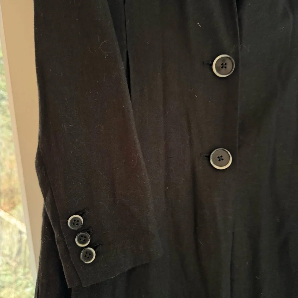 Mango Long Black linen jacket - Picture 8 of 9
